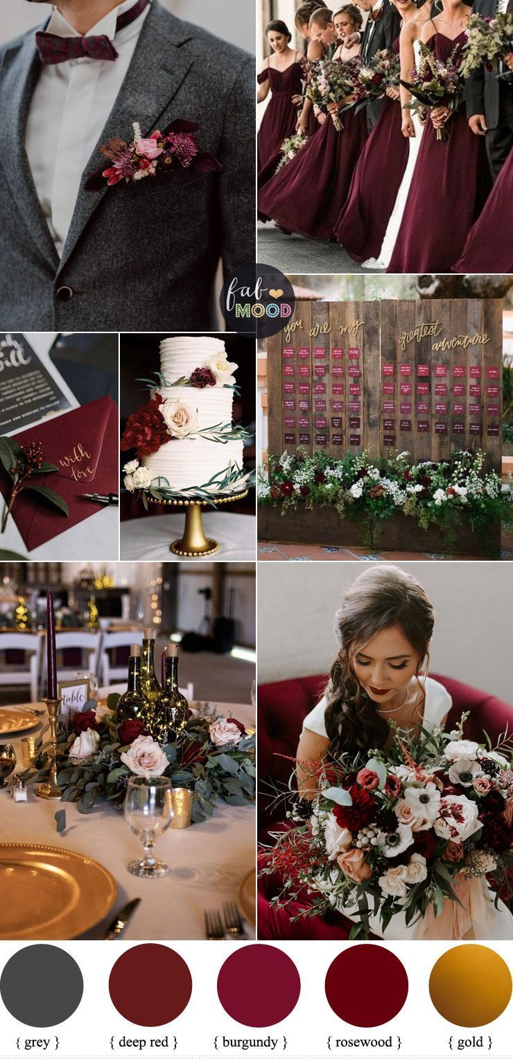Deep Red + Burgundy and grey with a touch of gold For Fall Wedding -   16 wedding Burgundy country ideas