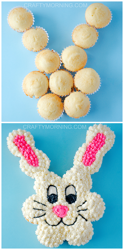 Pull Apart Easter Bunny Cupcake Cake - Crafty Morning -   17 cup cake Easter ideas
