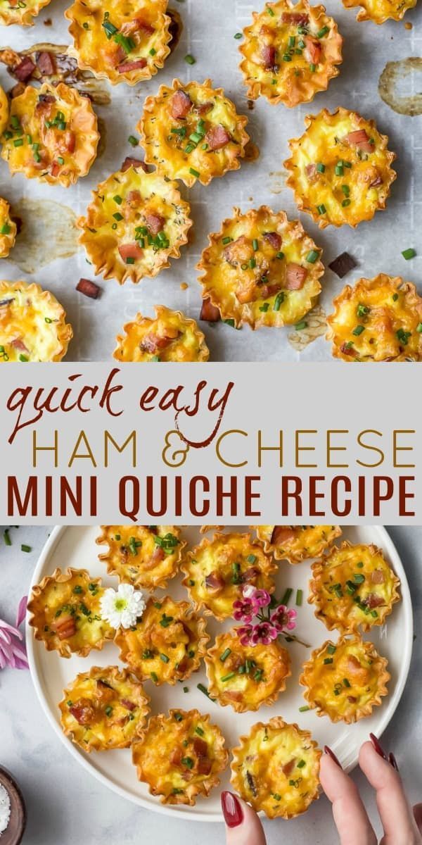 Easy Ham & Cheese Mini Quiches Perfect for Sunday Brunch -   17 healthy recipes Quick brunch food ideas