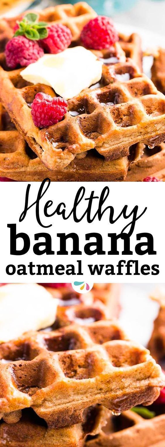 Healthy Banana Oatmeal Waffles | Savory Nothings -   17 healthy recipes Quick brunch food ideas