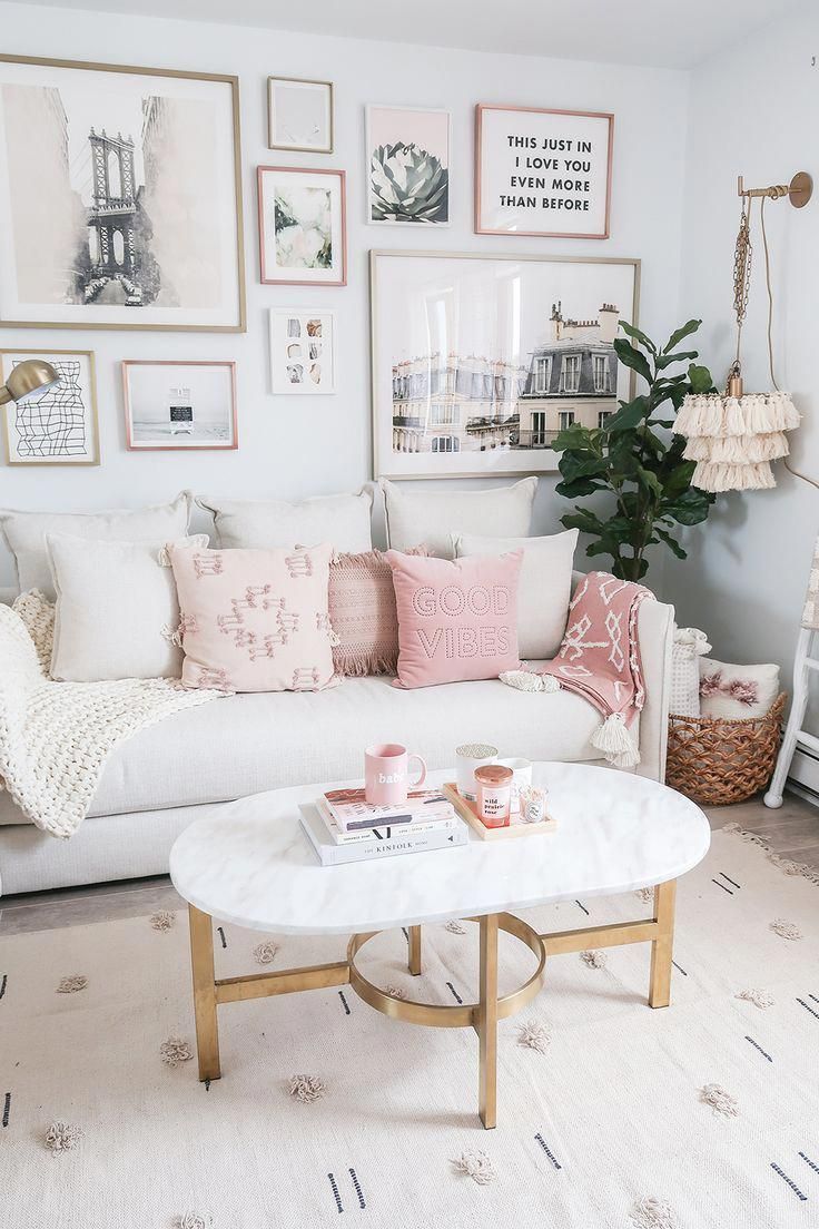 Cozy Neutral and Blush Living Room - Money Can Buy Lipstick -   17 living room decor Pink ideas