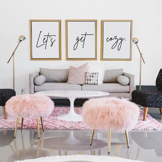 Let's Get Cozy Wall Art - Digital Wall Art Download - Living Room Wall Art - Let's Get Cozy Printable - Bedroom Decor - Printable Wall Art -   17 living room decor Pink ideas