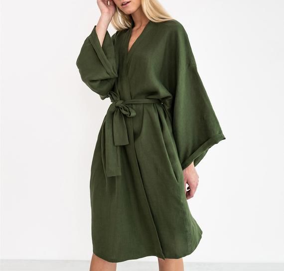 LUNA Oversized Linen Bridesmaid Robe / Kimono Wrap Dress -   17 wrap dress 2018 ideas