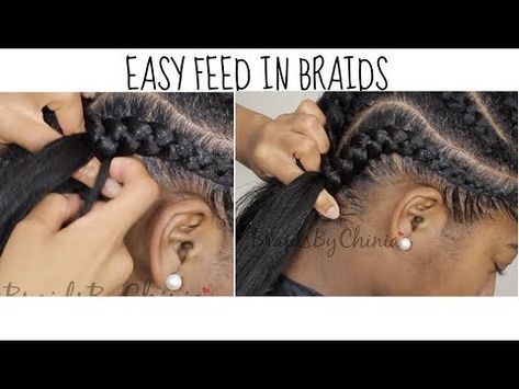 DETAILED Easy Feed In Braid Tutorial [Video] -   18 black hair Tutorial ideas