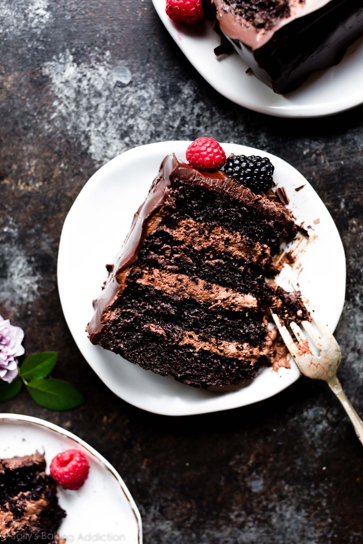 Dark Chocolate Mousse Cake | Sally's Baking Addiction -   18 chocolate cake Aesthetic ideas