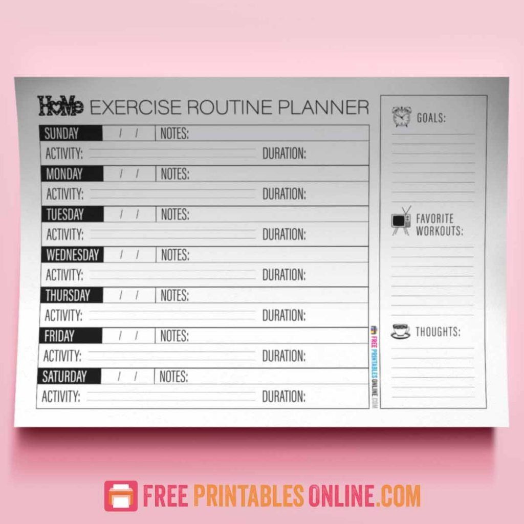 Home Exercise Routine Planner -   18 fitness Routine planner ideas