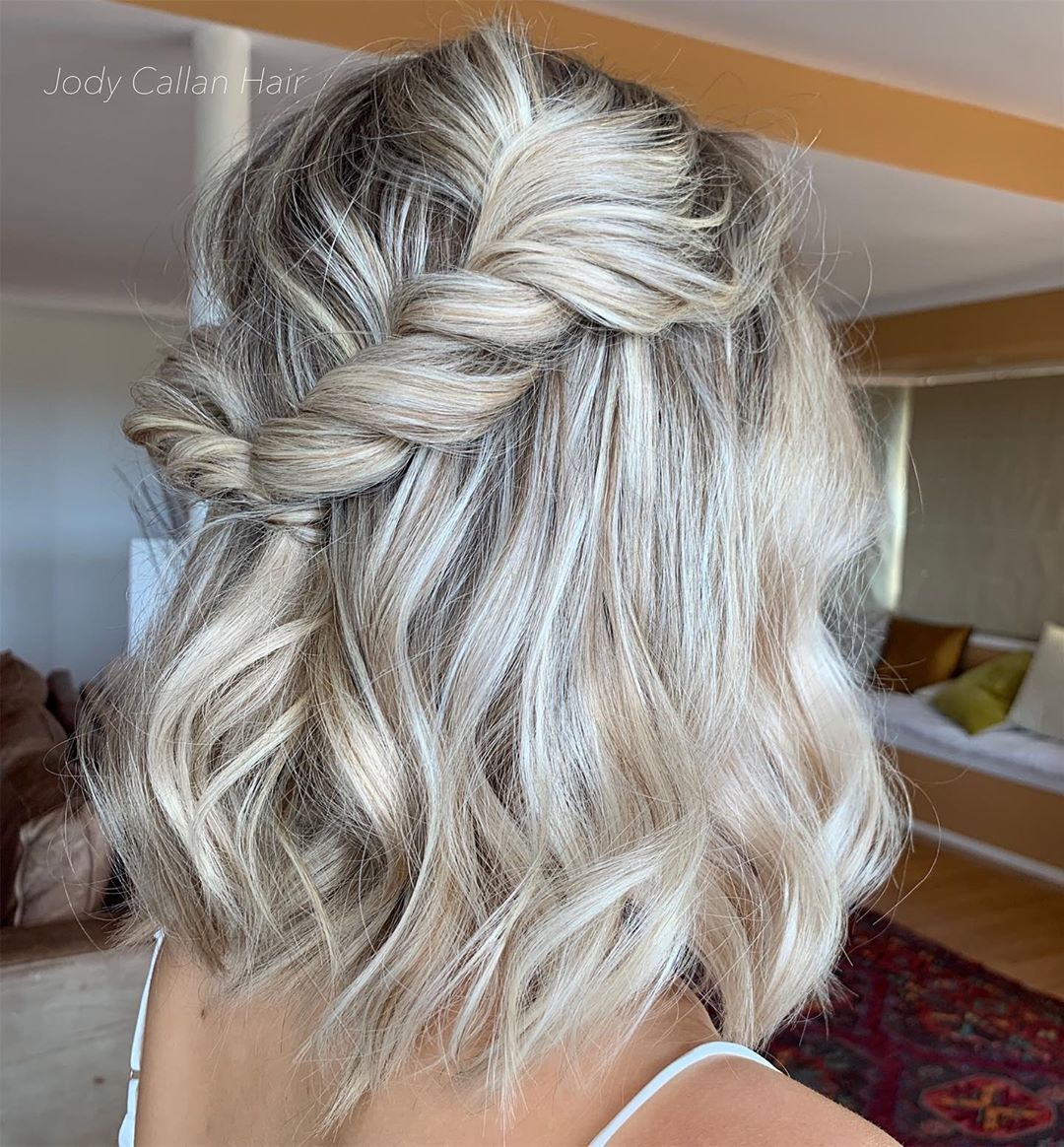 Bridal + Formal  Hairstylist on Instagram: “Loving all the short hair at the mo how cute is this hairstyle on one of my bridesmaids with the accent rope braid ! Would you wear this ?…” -   18 hair Bridesmaid how to ideas