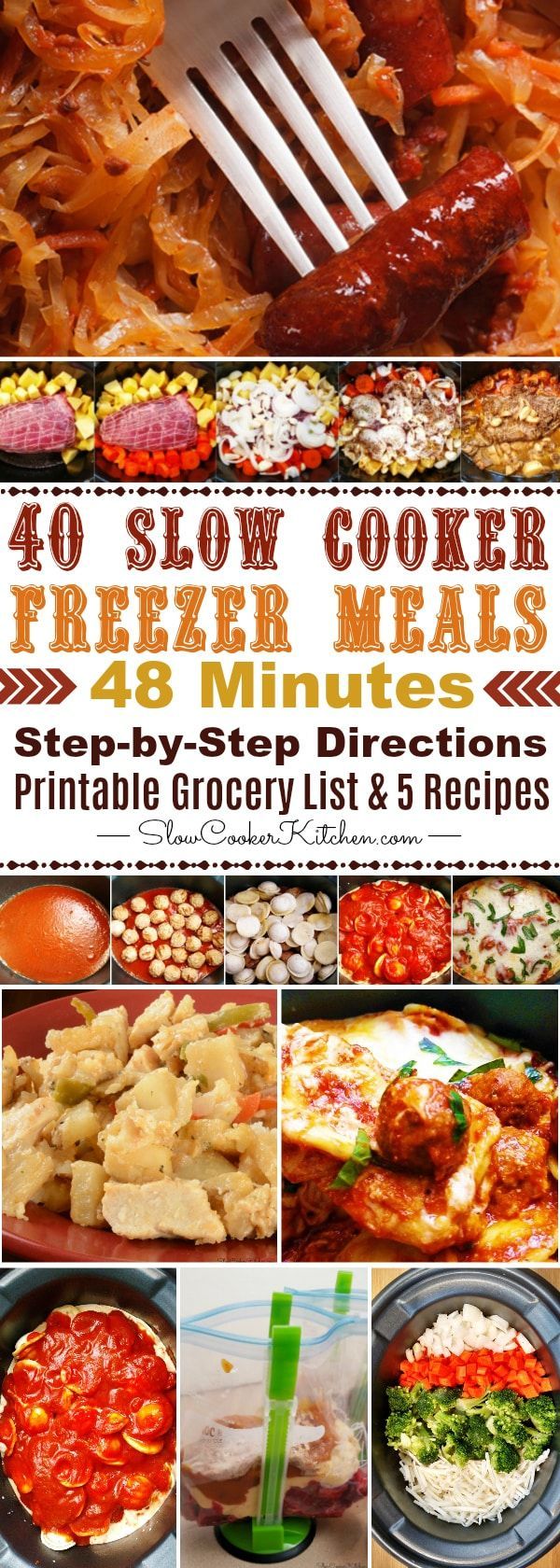 Easy Crock Pot Freezer Meals 1 Week in 48 Min | SlowCookerKitchen.com -   18 healthy recipes For School crock pot ideas