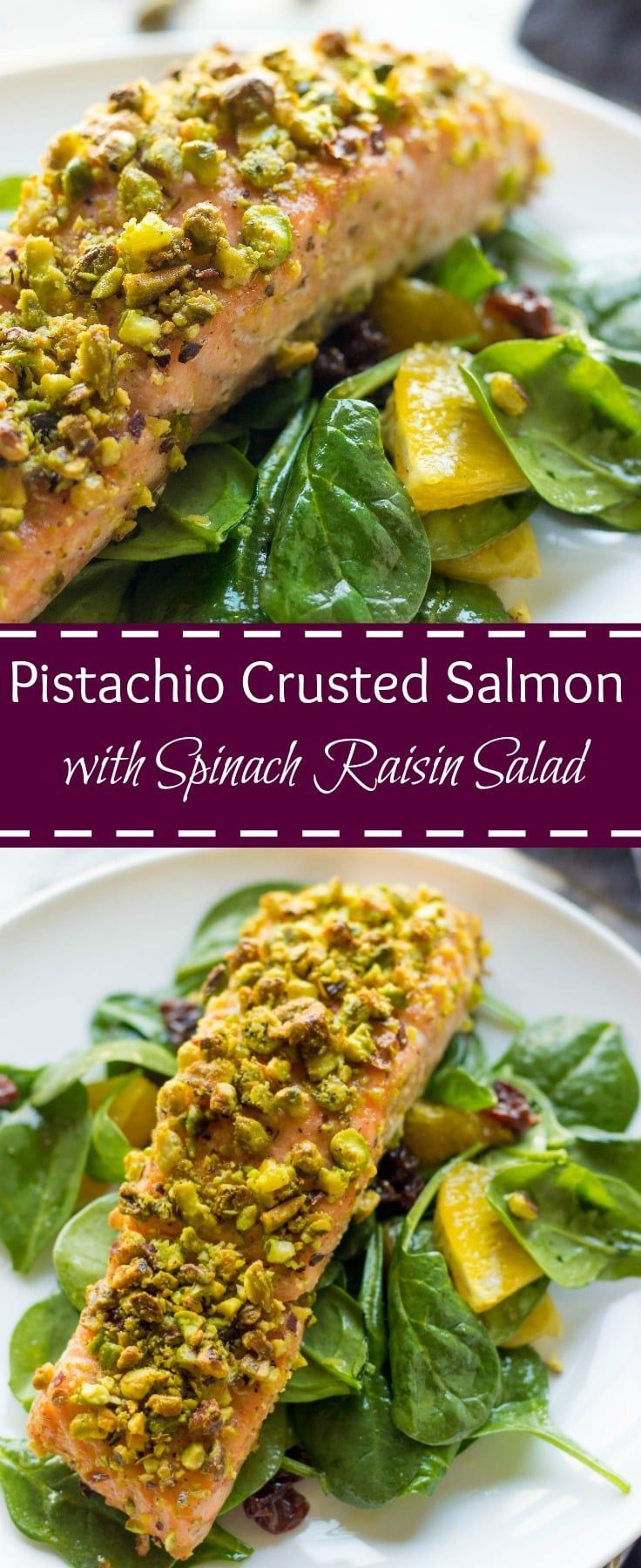 Pistachio Crusted Salmon With Spinach Raisin Salad - Lavender & Macarons -   18 healthy recipes Salmon appetizers ideas