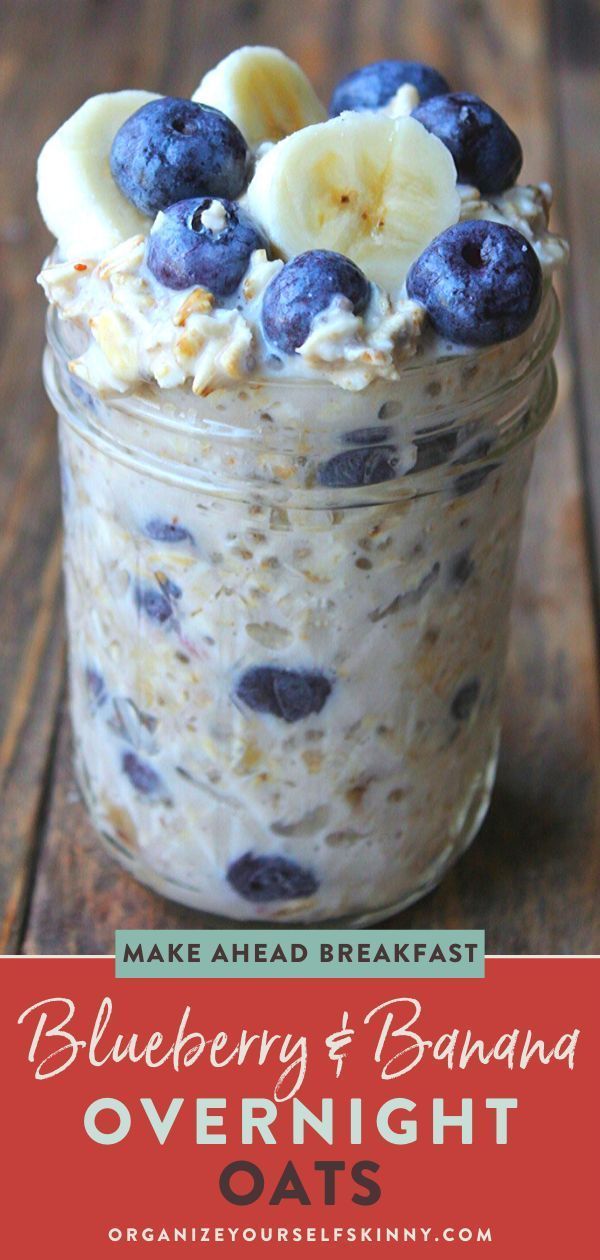 Blueberry Banana Overnight Oats - Organize Yourself Skinny -   19 cake Healthy overnight oats ideas