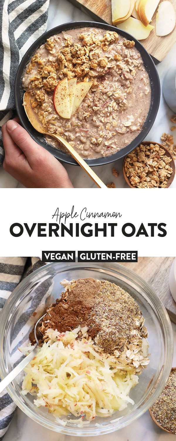 Apple Cinnamon Overnight Oats (Healthy & Vegan!) - Fit Foodie Finds -   19 cake Healthy overnight oats ideas