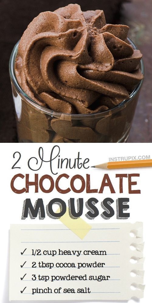Easy 2-Minute Chocolate Mousse Recipe -   19 desserts Sweets simple ideas