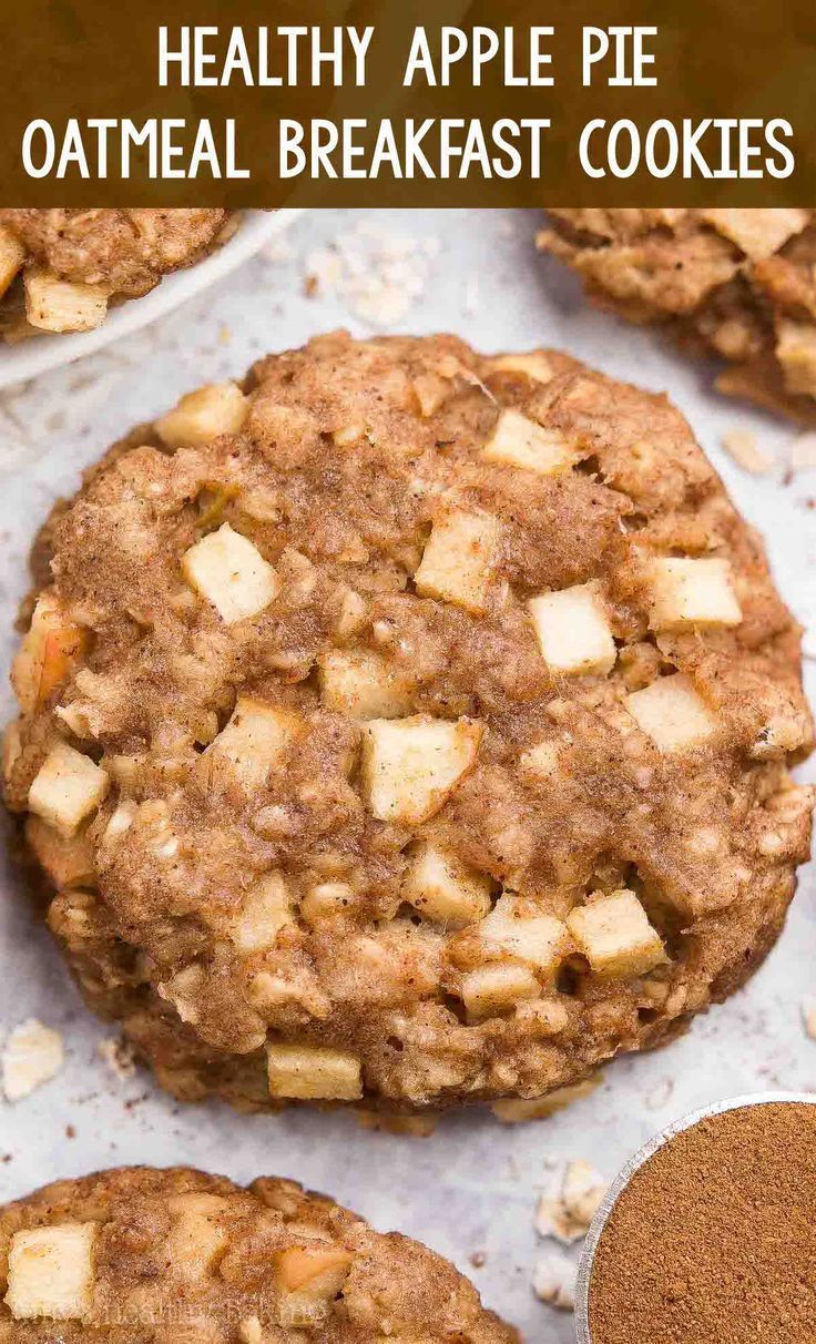 Healthy Apple Pie Oatmeal Breakfast Cookies -   19 healthy recipes Snacks on the go ideas