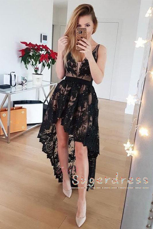 Asymmetrical Lace Black Homecoming Dress on Storenvy -   19 lace dress 2019 ideas