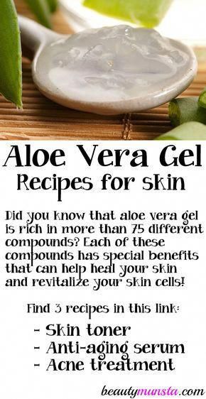 3 DIY Aloe Vera Gel Recipes for Skin - beautymunsta - free natural beauty hacks and more! -   19 skin care DIY how to use ideas