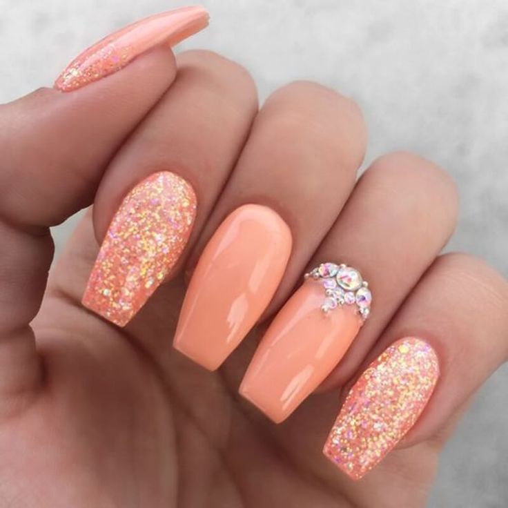 11 coral wedding Nails ideas