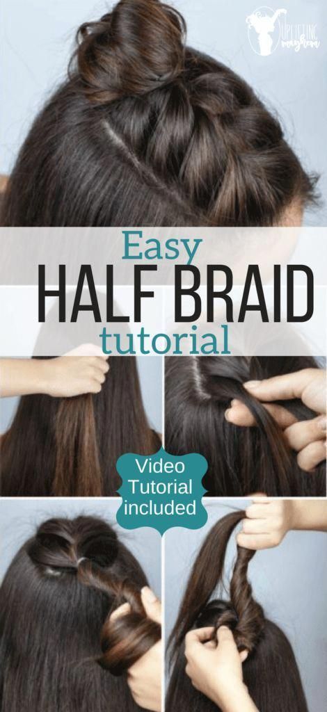 Easy Half Braid Hairstyle Tutorial – Video Hairstyle Tutorial -   13 hairstyles Braided tutorial ideas