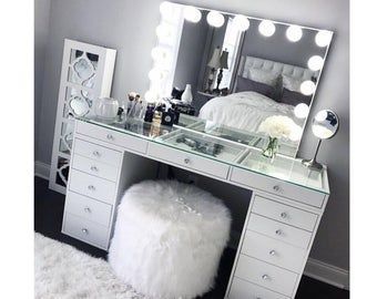 Hollywood Makeup Vanity Mirror with Lights-Impressions Vanity Glow Pro Makeup Vanity Mirror with Dimmer Lights for Tabletop or Wall Mounted -   13 makeup Room office ideas