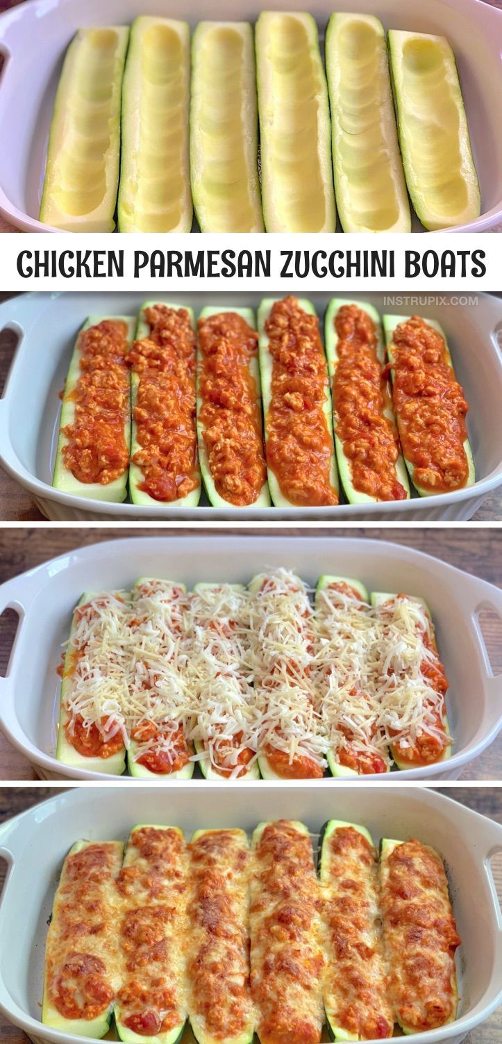 Keto Chicken Parmesan Stuffed Zucchini Boats (A quick & easy healthy dinner recipe!) -   14 healthy recipes Clean 3 ingredients ideas