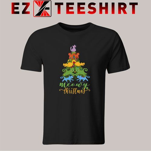 Tshirt Merry Meowy Christmas Tree Cat Holiday. shirt Top Tees -   14 holiday Logo trees ideas