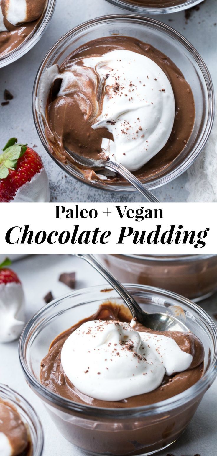 Easy Paleo & Vegan Chocolate Pudding {Dairy-Free} -   15 desserts Healthy coconut ideas