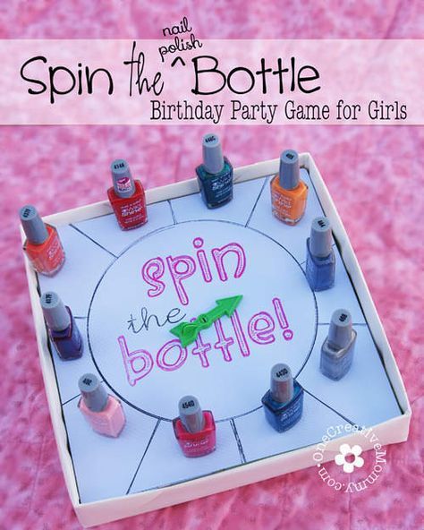 Spin the Nail Polish Bottle Girls Party Game - onecreativemommy.com -   15 makeup Party kids ideas