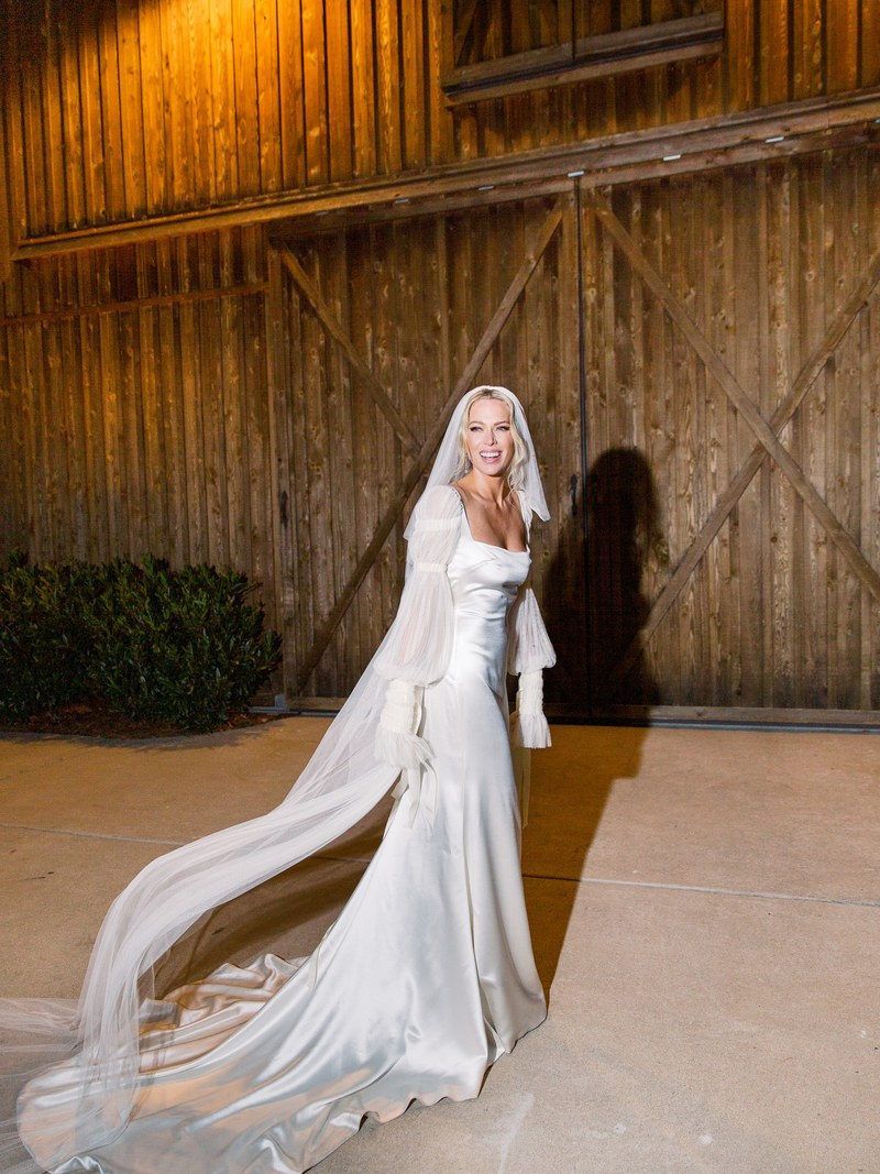 Erin Foster Wore a Danielle Frankel Dress With a Statement Sleeve for Wedding in Nashville -   15 wedding Design couple ideas
