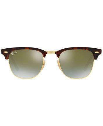 Ray-Ban Sunglasses, RB3016 CLUBMASTER FLAT LENSES GRADIENT & Reviews - Sunglasses by Sunglass Hut - Handbags & Accessories - Macy's -   16 dress Fashion ray bans ideas