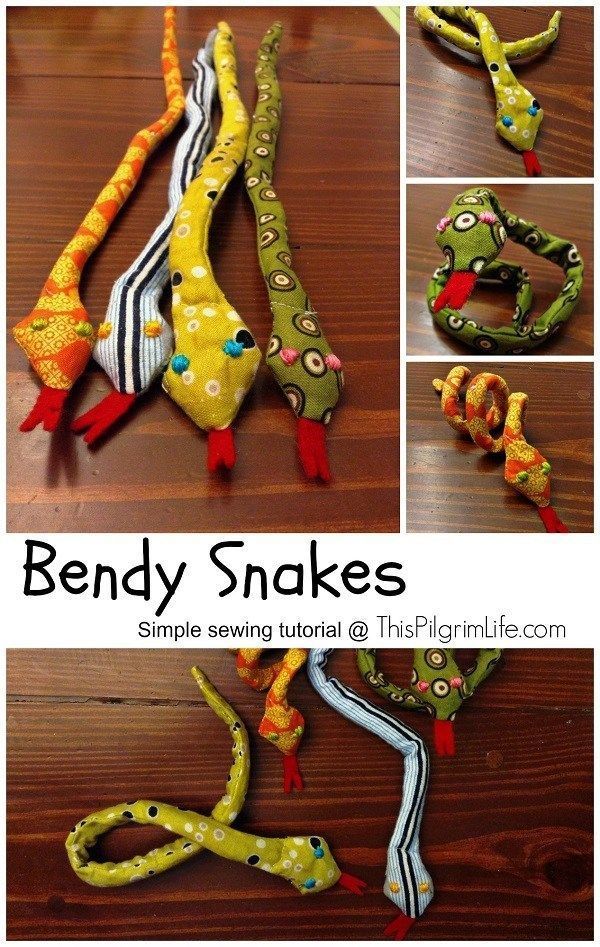 Sewing pattern: Bendy snake toy -   16 fabric crafts For Kids tips ideas