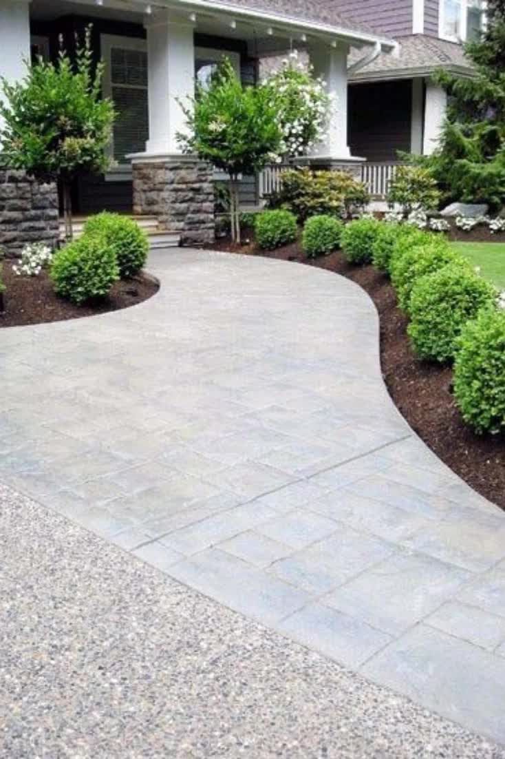 Top 60 Best Concrete Walkway Ideas - Outdoor Path Designs -   16 garden design Architecture landscaping ideas