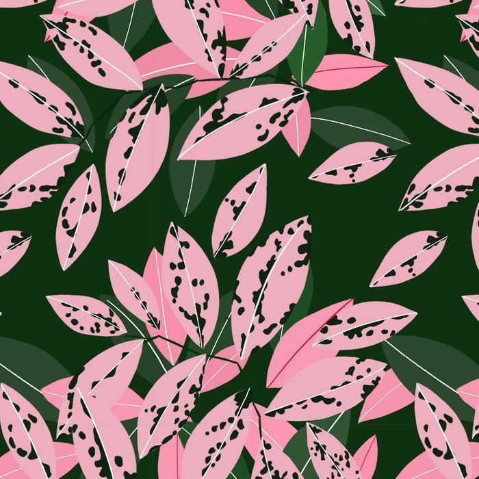 Pink and Green Indoor Plant Print Pattern for Fashion and Home Decoration. Leggings by arcosprints -   16 plants Pattern fashion ideas