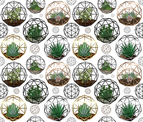 Colorful fabrics digitally printed by Spoonflower - Geodesic Terrariums -   16 plants Pattern fashion ideas
