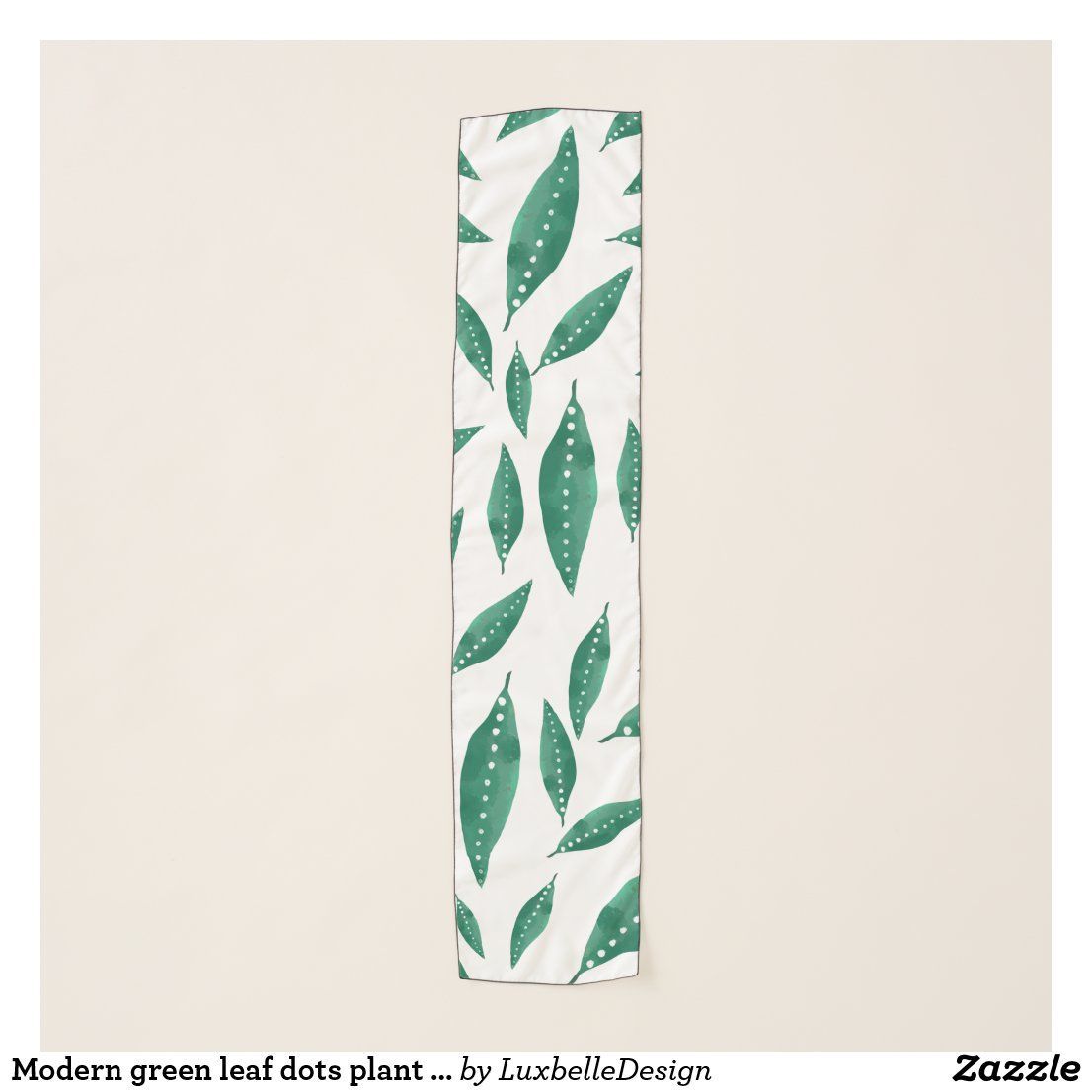 Modern green leaf dots plant pattern scarf | Zazzle.com -   16 plants Pattern fashion ideas