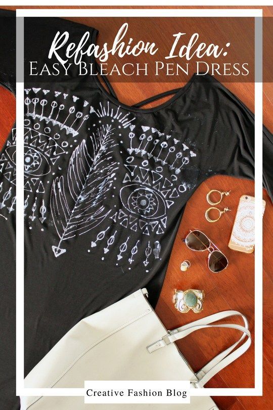 DIY Bleach Pen Boho Dress - Creative Fashion Blog -   17 DIY Clothes Bleach patterns ideas