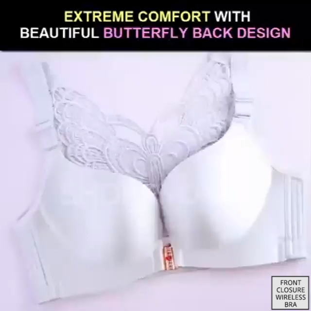 Handmade Butterfly Embroidery Front Closure Wireless Bra -   17 DIY Clothes Videos plus size ideas