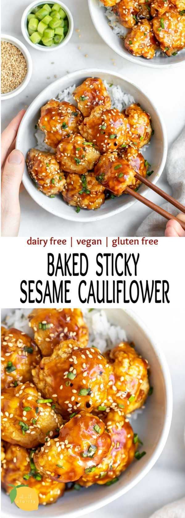 Easy Sticky Sesame Cauliflower (Vegan, Gluten Free) -   17 healthy recipes Cauliflower vegans ideas