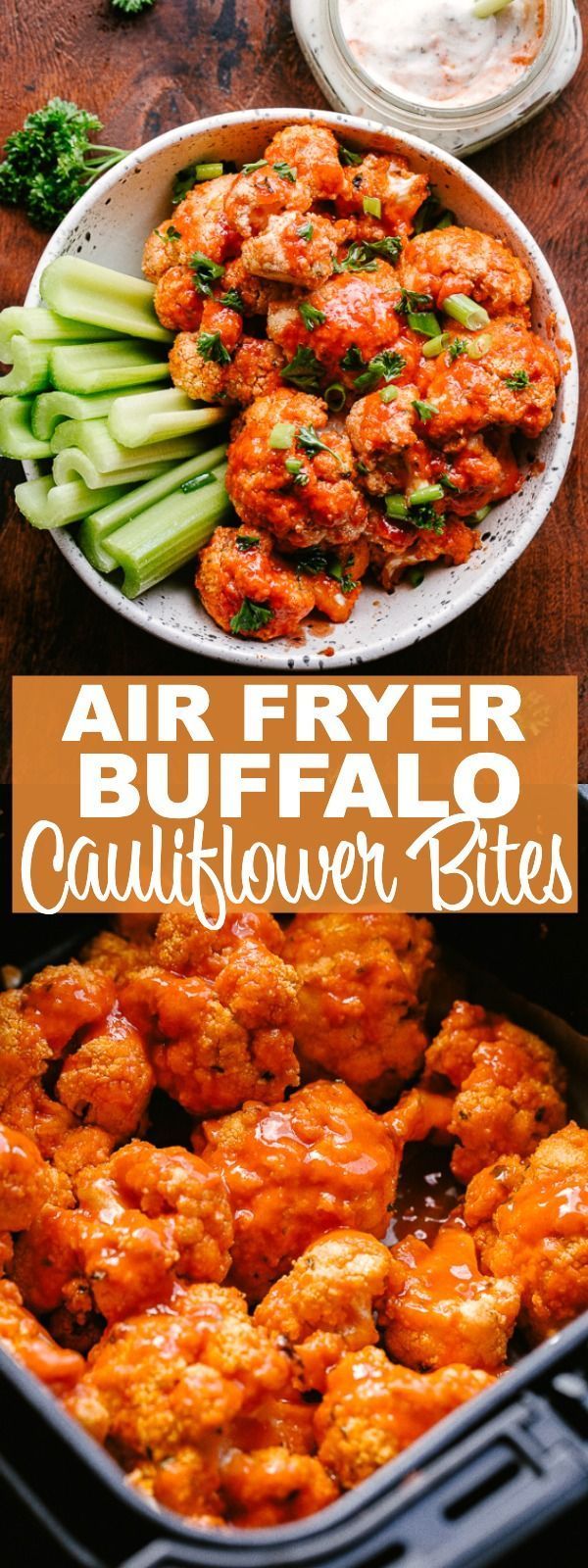 Air Fryer Buffalo Cauliflower Bites - Diethood -   17 healthy recipes Cauliflower vegans ideas