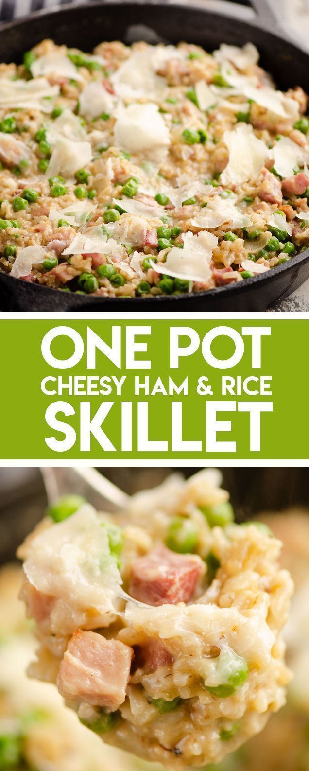 One Pot Cheesy Ham & Rice Skillet - Lightened Up! -   17 healthy recipes Rice cheese ideas