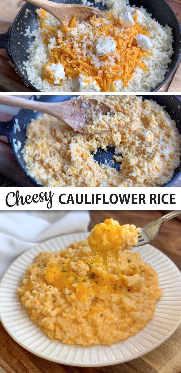 Easy Cheesy Cauliflower Rice (Keto & Low Carb) | Recipe | Cheesy cauliflower, Cauliflower rice, Deli -   17 healthy recipes Rice cheese ideas