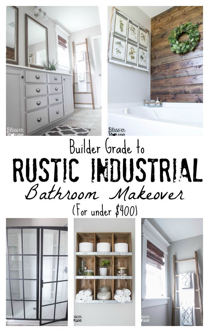 Master Bathroom Budget Makeover: Builder Grade to Rustic Industrial - Bless'er House -   17 home accents On A Budget master bath ideas