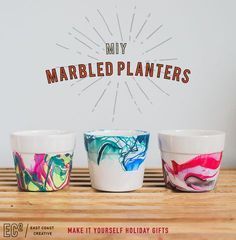 Make-It-Yourself Gifts: Marbled Planters -   18 diy projects Awesome nail polish ideas