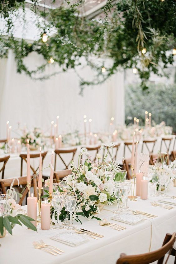 Blush wedding colour for a garden wedding | Floral wedding decorations, Winter wedding decorations, -   18 wedding Spring reception ideas