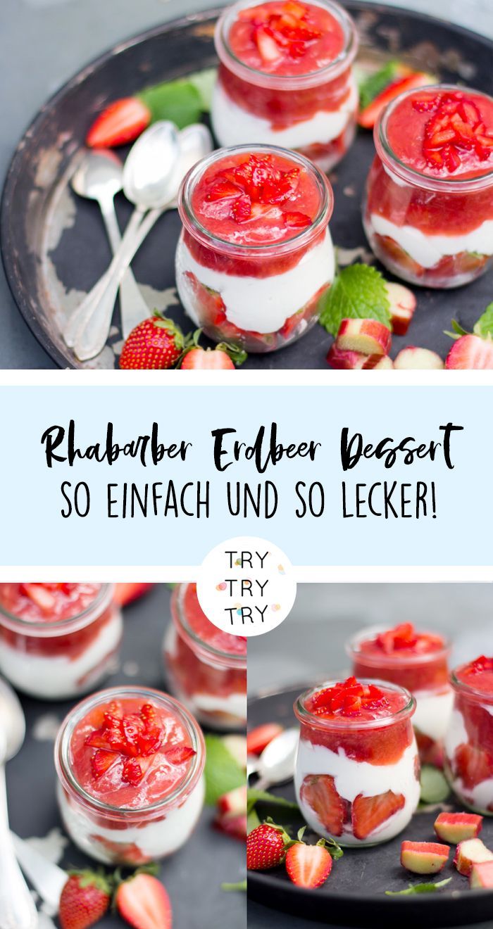 Rhabarber Erdbeer Dessert im Glas -   19 desserts Im Glas leicht ideas