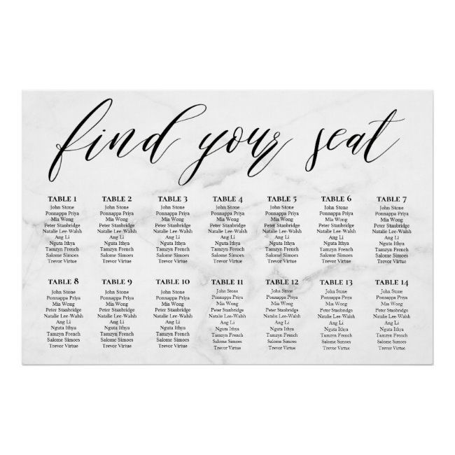 Calligraphy White & Grey Find Your Seat Wedding Poster | Zazzle.com -   19 ressional wedding Songs ideas