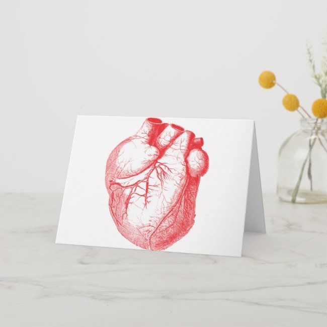 Vintage Medial Heart Illustration Holiday Card | Zazzle.com -   20 holiday Illustration heart ideas