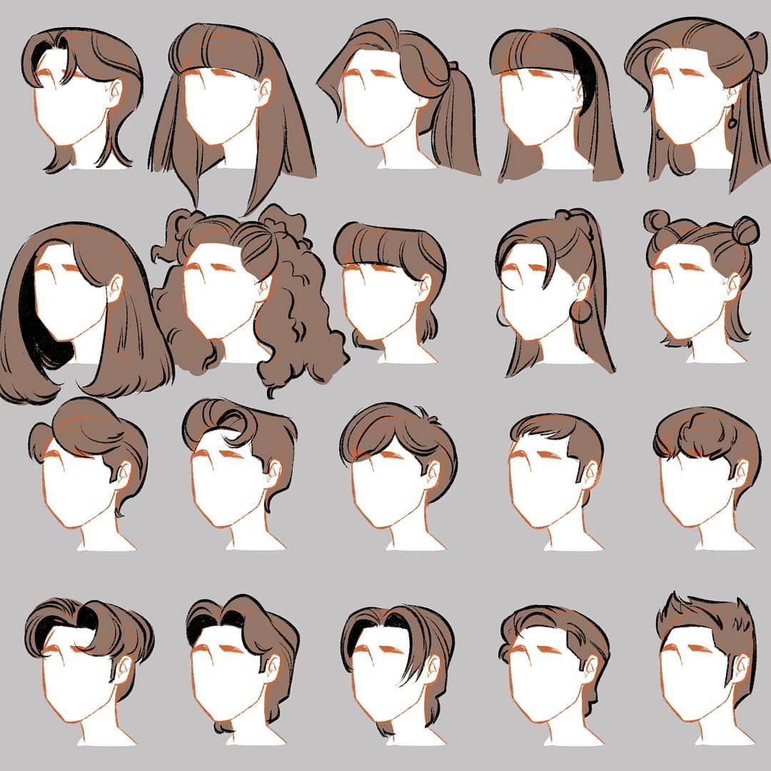 10 hair Drawing character design ideas