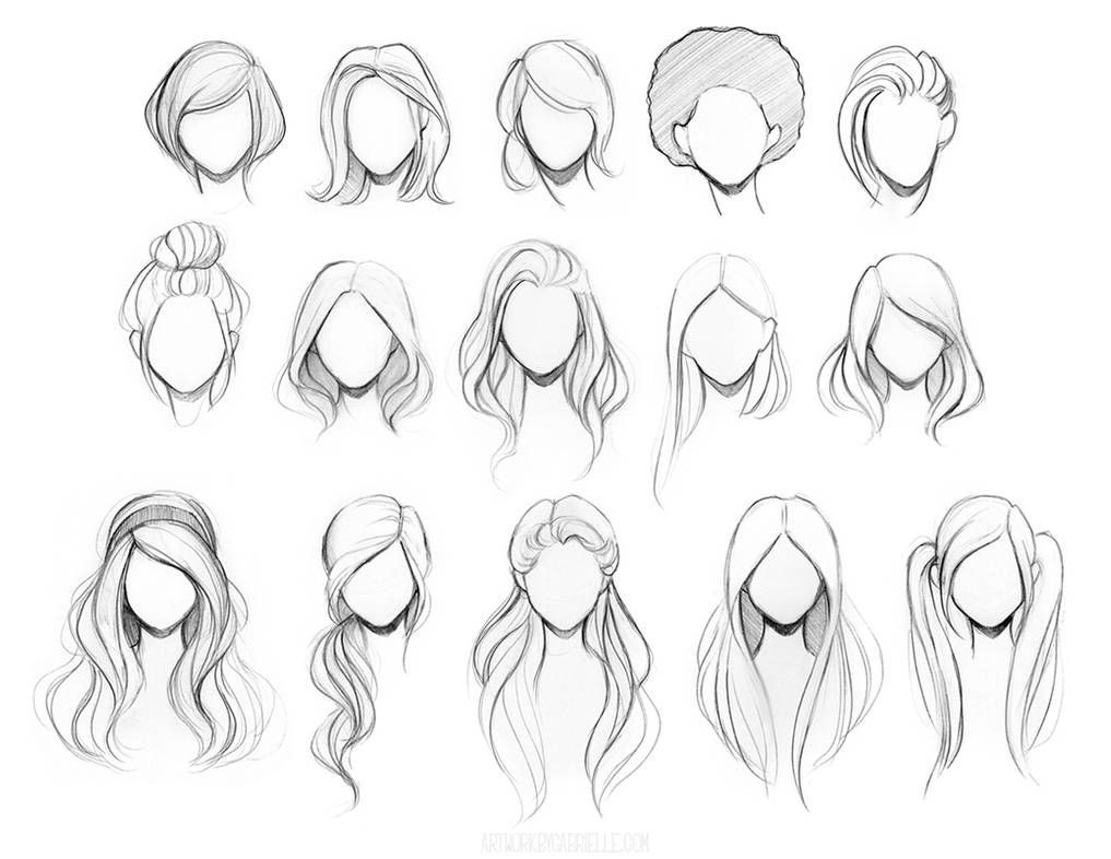 Character Hair Reference Sheet by GabrielleBrickey on DeviantArt -   10 hair Drawing character design ideas