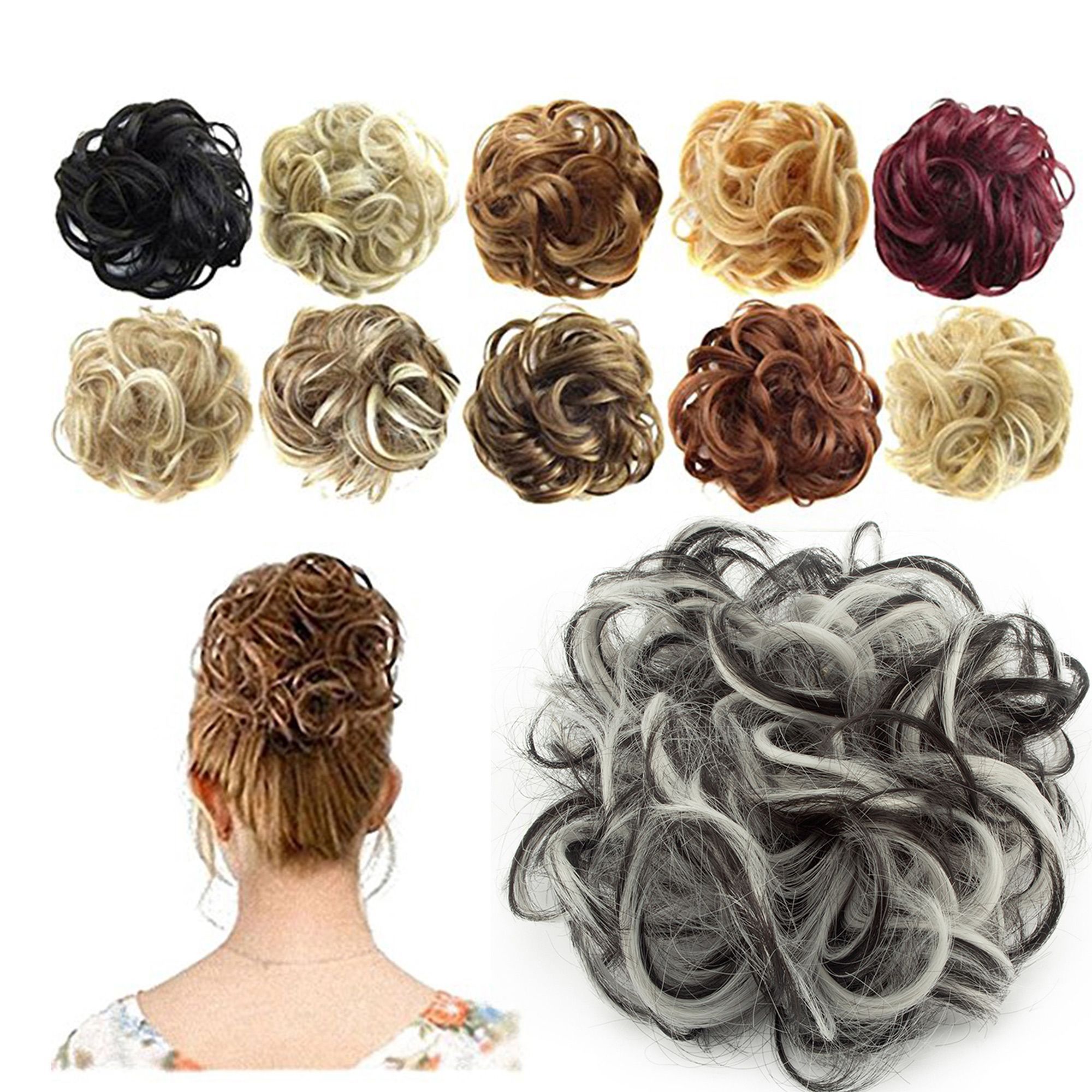 Florata Messy Hair Bun Updo Scrunchies Extension Ponytail Piece - Walmart.com -   13 hair Drawing updo ideas