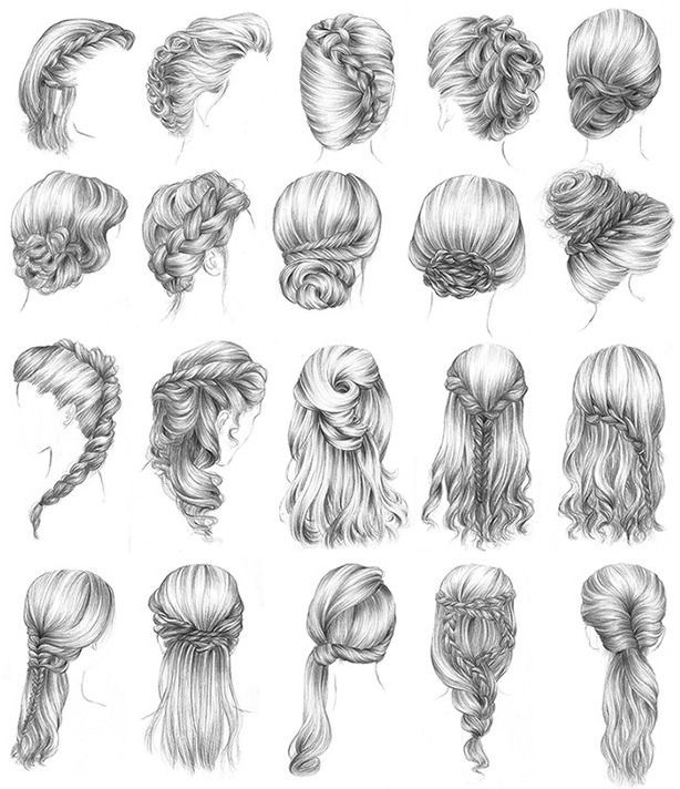 I want to try these all! -   13 hair Drawing updo ideas
