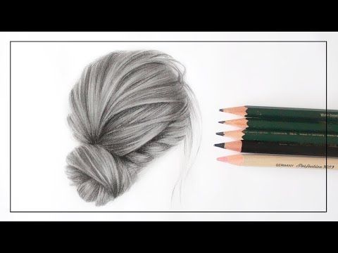 DRAWING A REALISTIC HAIR BUN UPDO WITH PENCILS I Hair drawing -   13 hair Drawing updo ideas